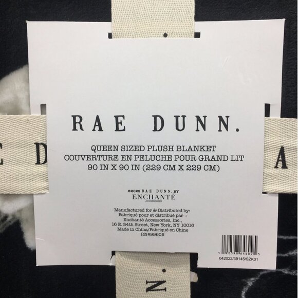 Rae Dunn BOO Halloween Black QUEEN Throw Blanket Ghost Pumpkin Jack-O-Lantern - Picture 6 of 7